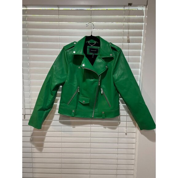 BCBG Max Faux Leather Biker Jacket NWT MSRP $298 -‎ Size M - Picture 4 of 9